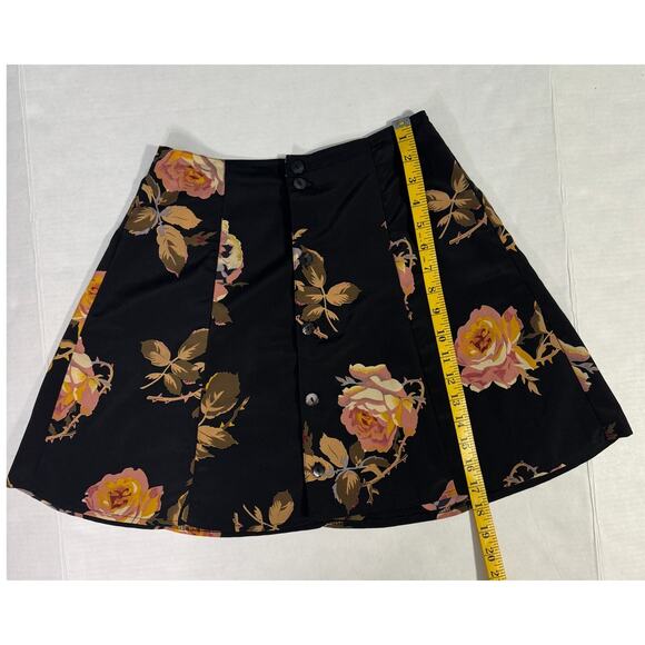 Vintage 90s Floral Mini Skirt XS Dark romantic Grunge Whimisgoth Indie Boho - Picture 10 of 11